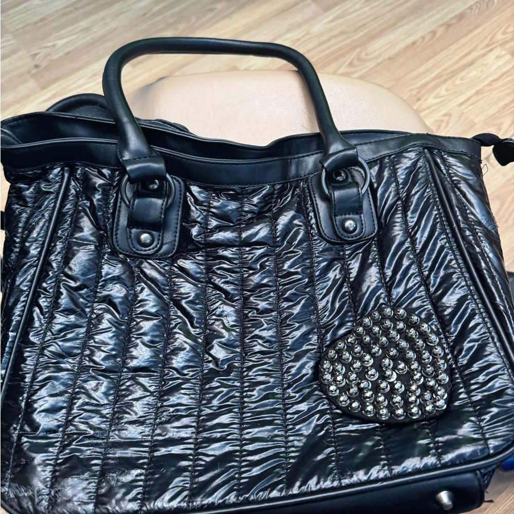 Black Quilted Tote Bag